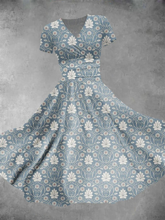 Daisy V Neck Short Sleeve Women's Dress