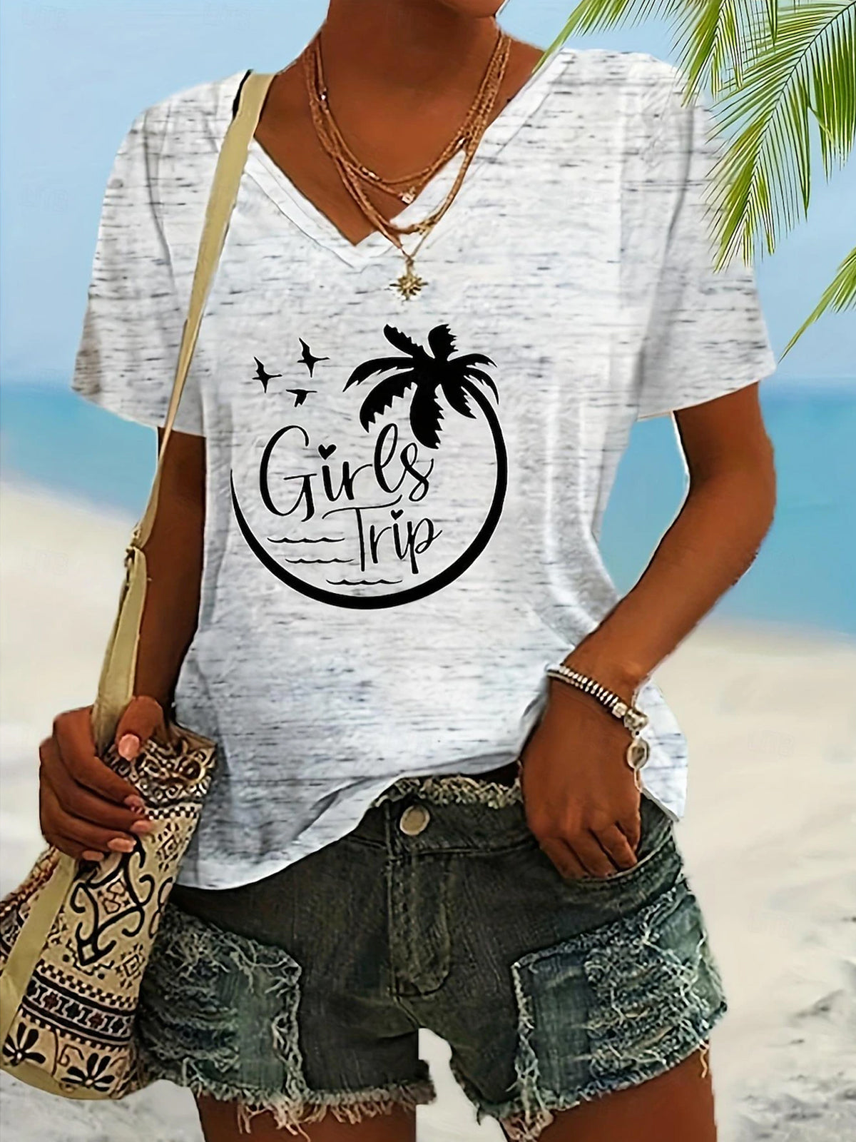 Girls Trip V-Neck Short Sleeve T-Shirt