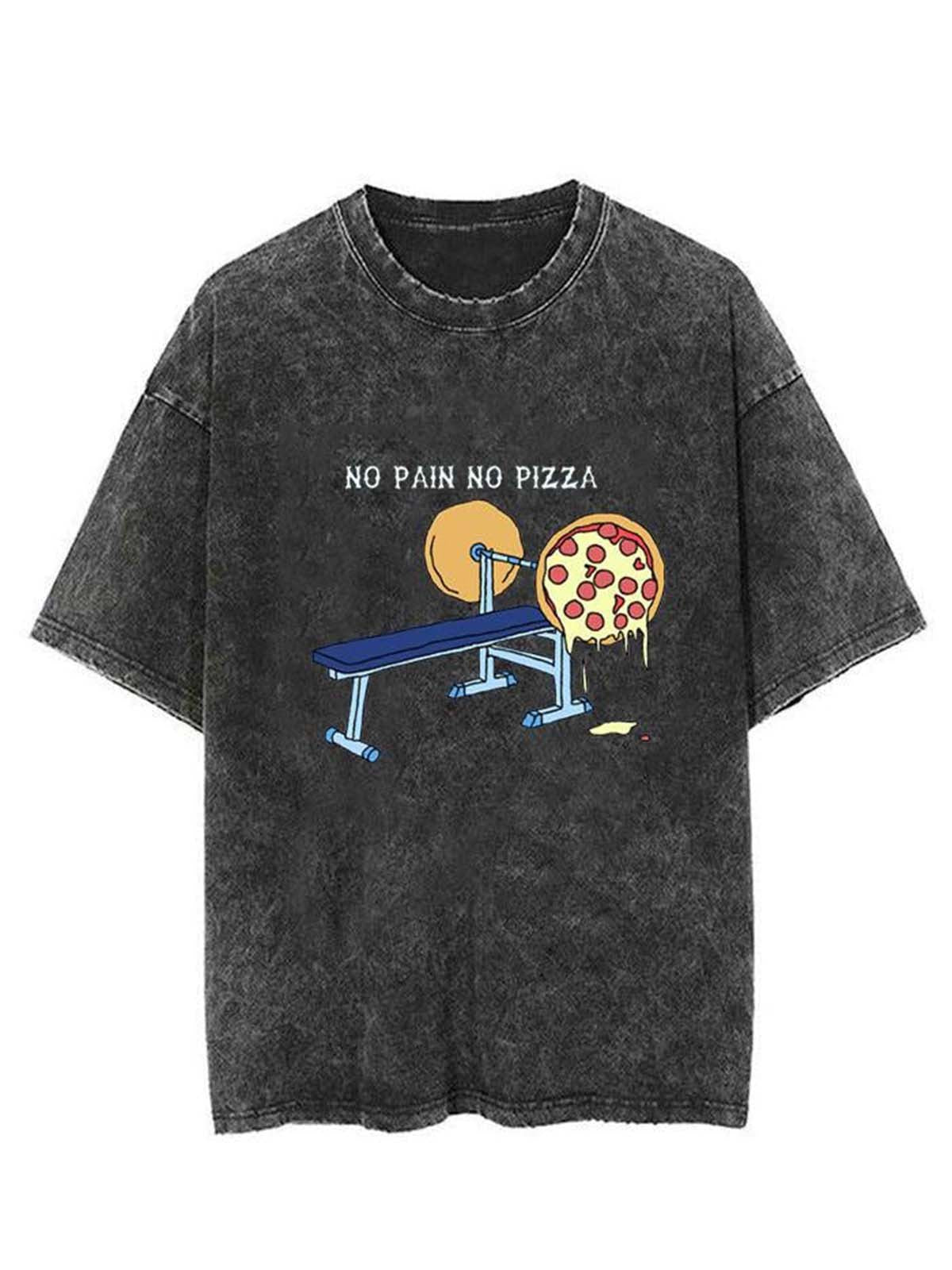 Fitness Deadlifts Pizza Unisex Short Sleeve Washed T-Shirt