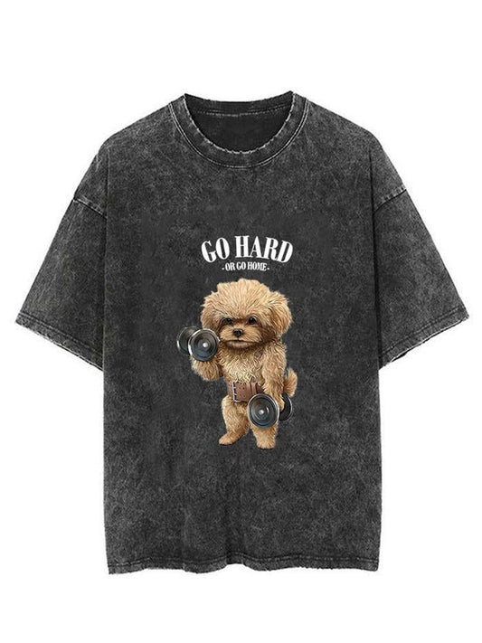 Gitness Teddy Puppy Unisex Short Sleeve Washed T-Shirt