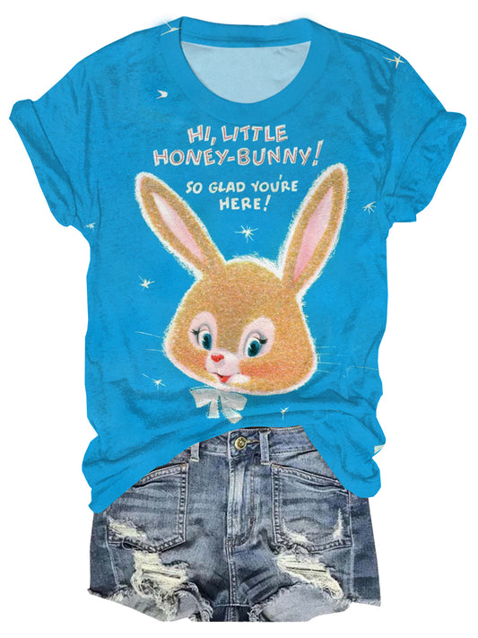 Hi Little Honey Bunny Crew Neck T-shirt