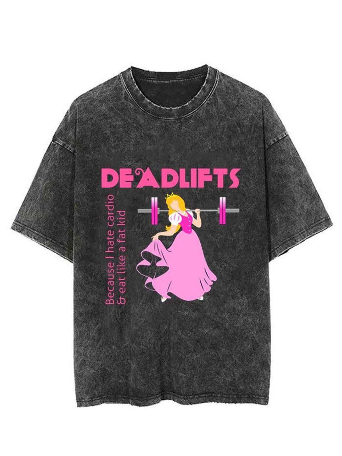 Fitness Deadlifts Girl Unisex Short Sleeve Washed T-Shirt