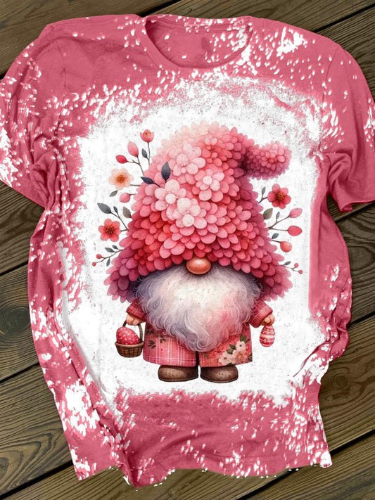 Pink Flower Gnome Tie Dye T-shirt