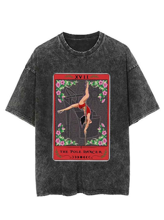 Tarot Cards Dance Girl Unisex Short Sleeve Washed T-Shirt