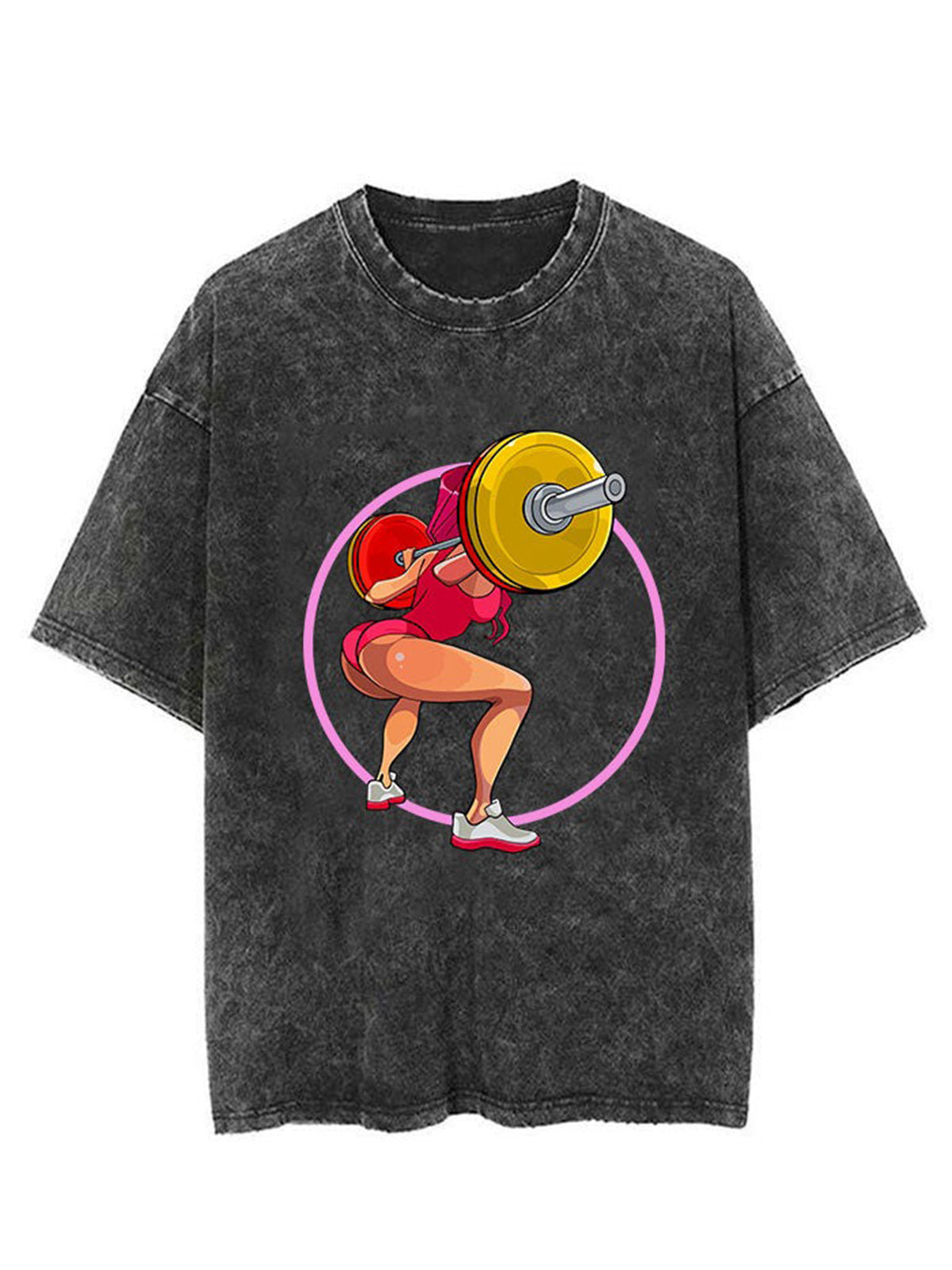 Weightlifting Girl Unisex Short Sleeve Washed T-Shirt
