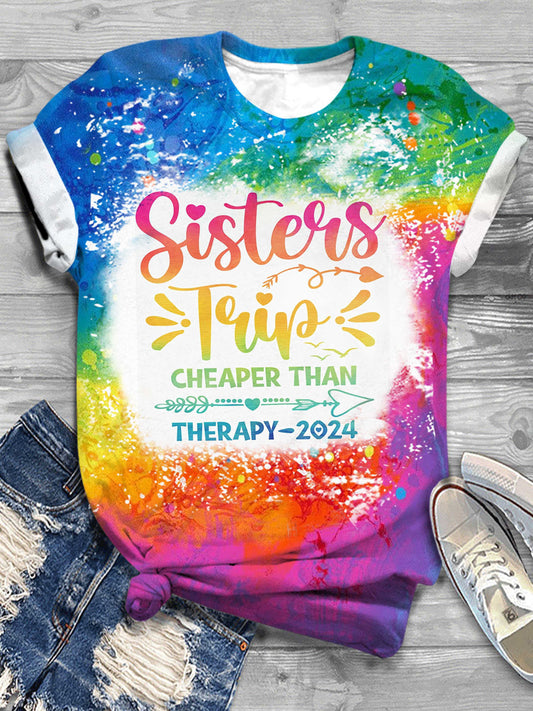 Sisters On The Loose Tie Dye Sister's Weekend Trip 2024 Tee