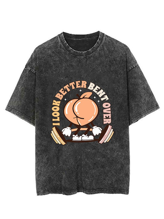 Peach Funny Word Unisex Short Sleeve Washed T-Shirt