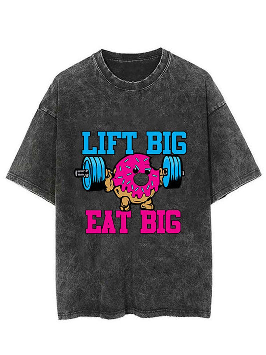 Weightlifting Donuts Funny Word Unisex Short Sleeve Washed T-Shirt