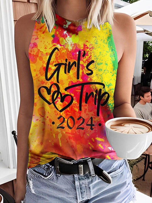 Girls Trip 2024 Tie Dye Print Tank Top