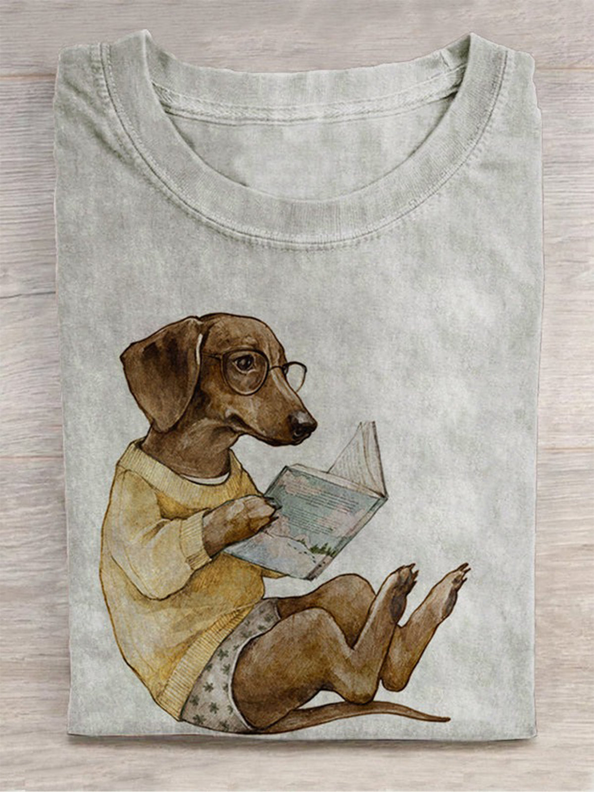 Reading Dog Crew Neck T-shirt