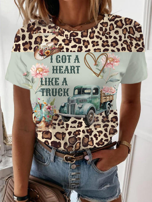 I Got A Heart Like A Truck Crew Neck T-shirt