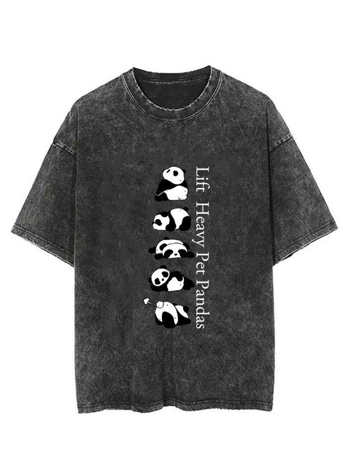 Lift Heavy Pet Pandas Unisex Short Sleeve Washed T-Shirt